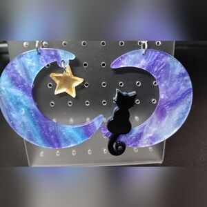 Cat Moon Earrings (NWT)